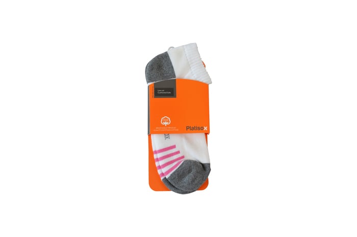 Socks Sport Low Cut / Cush White grey and pink strips S-LC-CS-010 Site 40,41,42,129,130