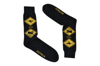 Socks Souvenir Business Black and yellow road signs SB007 Site 75,76,77