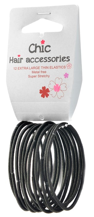 12 EXTRA LARGE THIN ELASTICS Metal free Super Stretchy HA009 12 EXTRA LARGE THIN ELASTICS Metal free Super Stretchy HA009