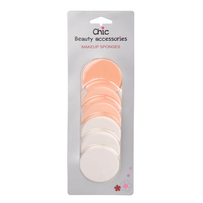 ROUND MAKEUP SPONGES,6 PACK HA057