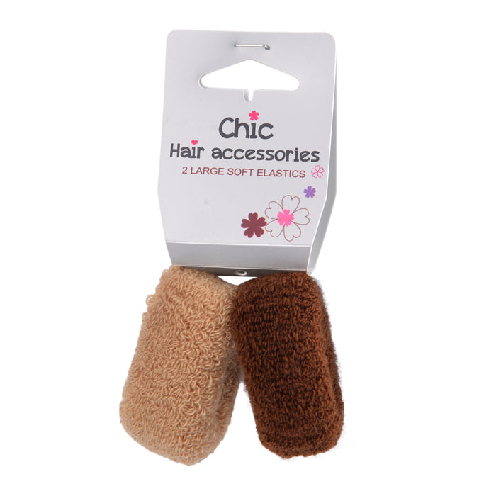 2PK BIGGER SOFT ELASTIS SIZE:2.8CMX6.5CM BROWN BLONDE HA050