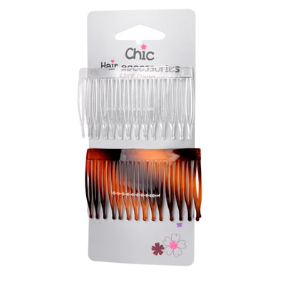 2 PK Basic Side Combs Clear & Tort HA046